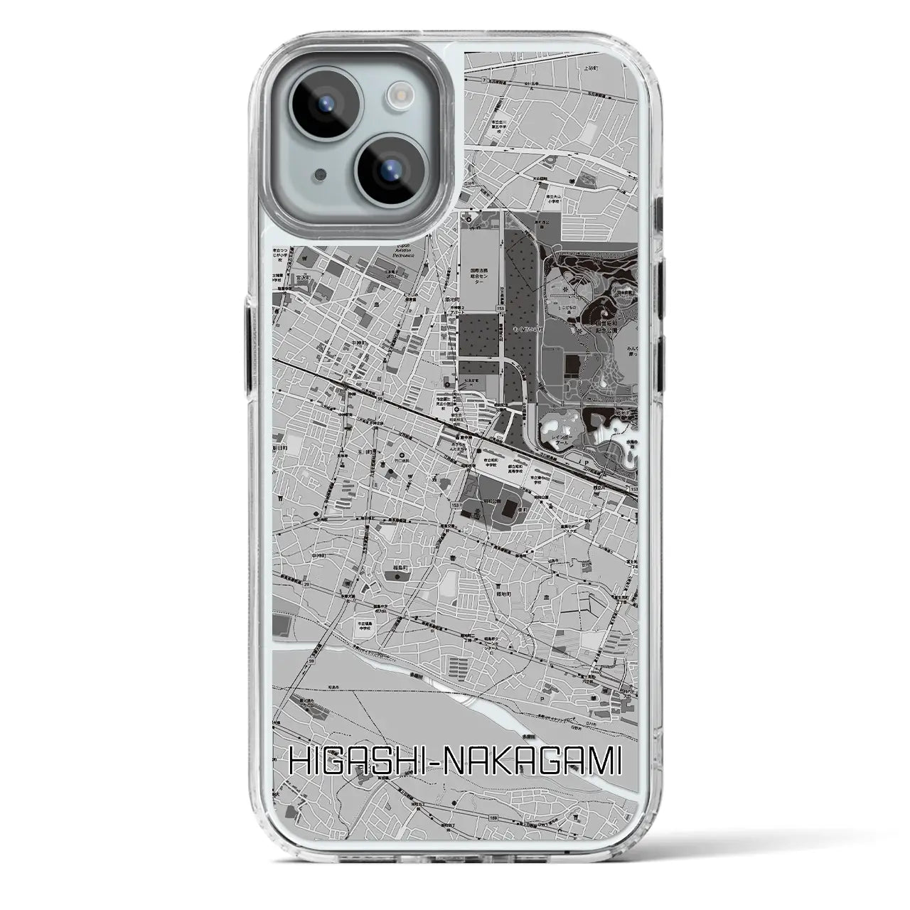 【東中神(東京都)】地図柄iPhoneケース(MagSafeタイプ)