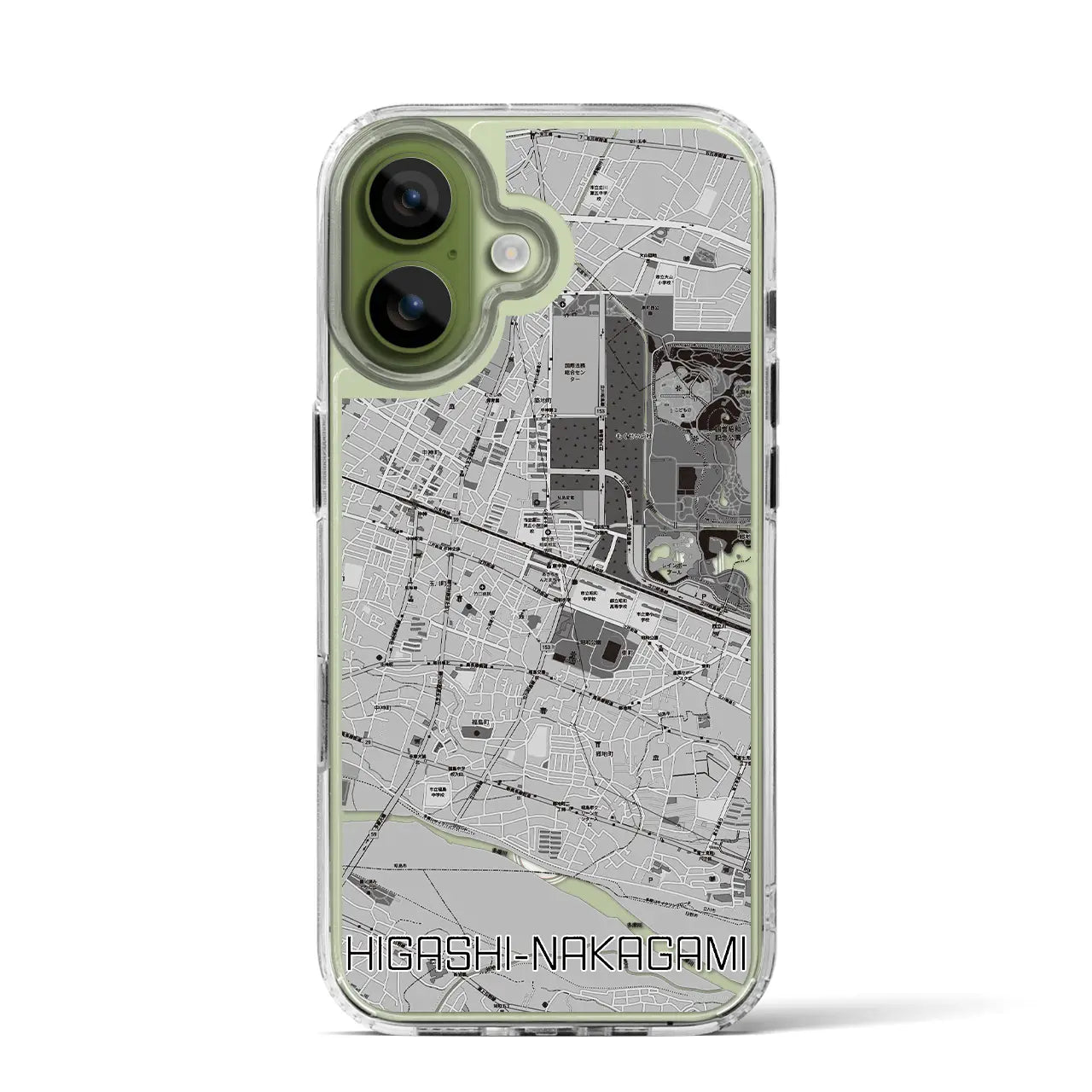 【東中神(東京都)】地図柄iPhoneケース(MagSafeタイプ)