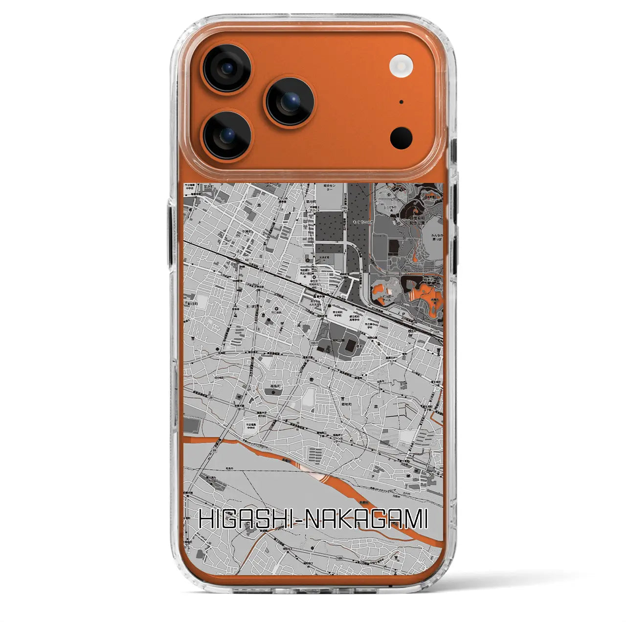 【東中神(東京都)】地図柄iPhoneケース(MagSafeタイプ)