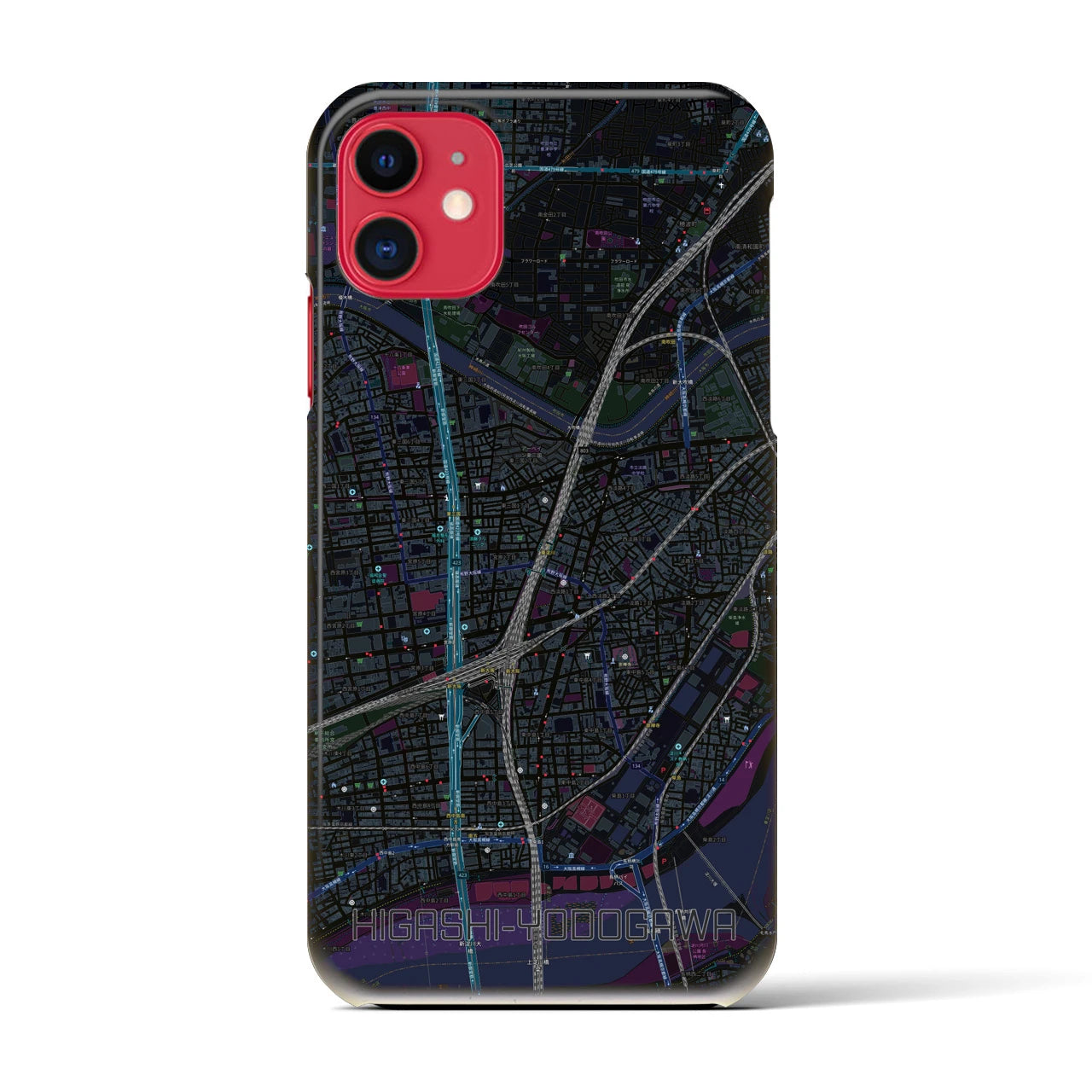 【東淀川(大阪府)】地図柄iPhoneケース(バックカバータイプ)