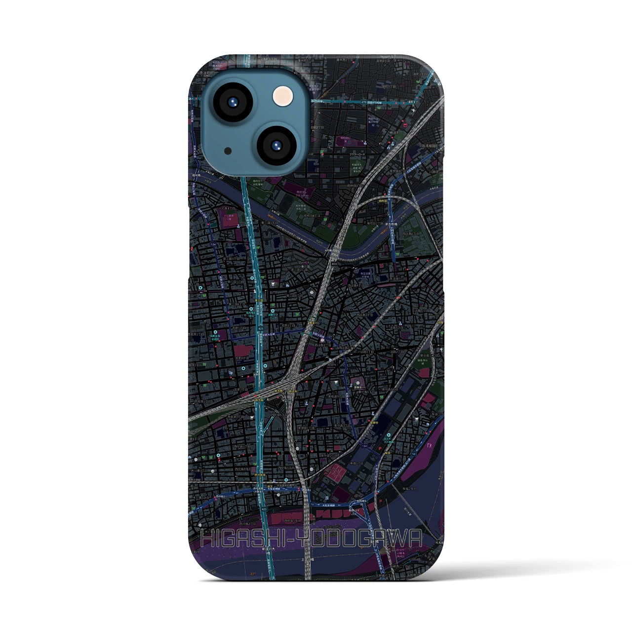 【東淀川(大阪府)】地図柄iPhoneケース(バックカバータイプ)