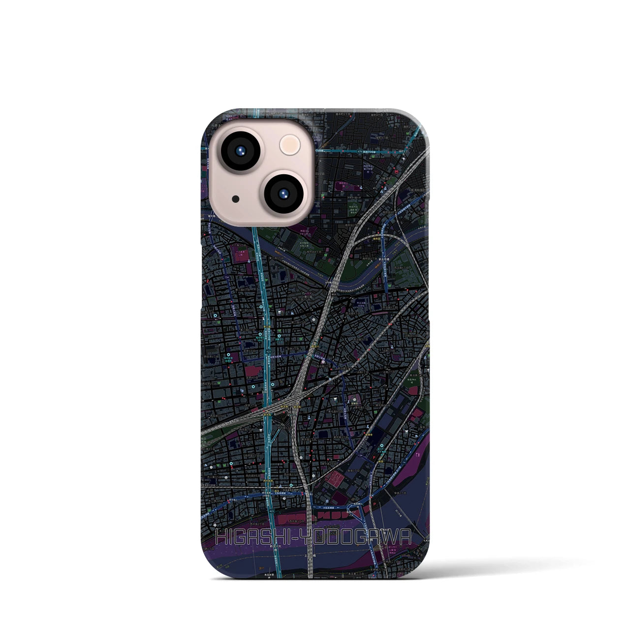 【東淀川(大阪府)】地図柄iPhoneケース(バックカバータイプ)