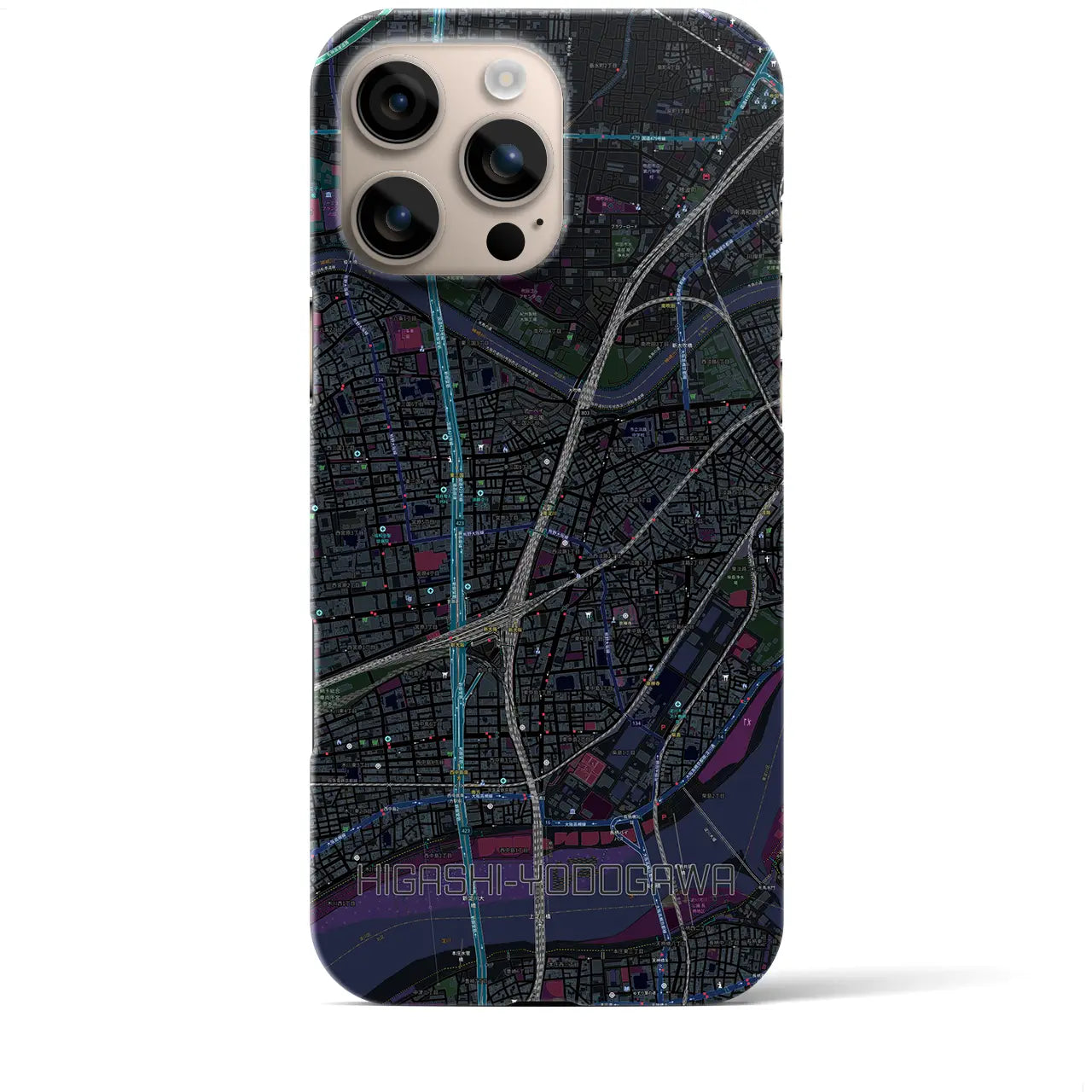【東淀川(大阪府)】地図柄iPhoneケース(バックカバータイプ)
