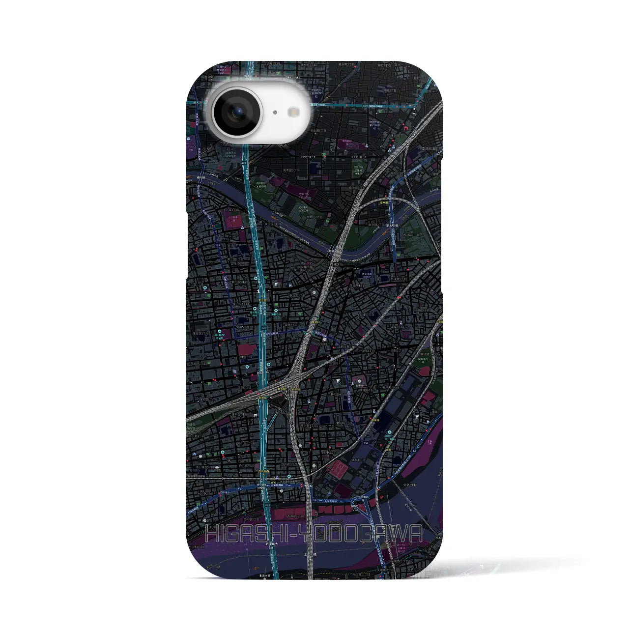 【東淀川(大阪府)】地図柄iPhoneケース(バックカバータイプ)