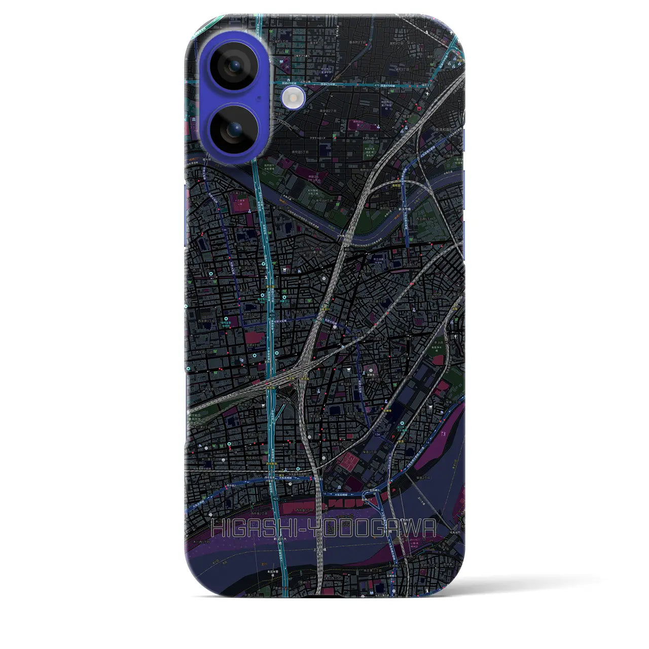 【東淀川(大阪府)】地図柄iPhoneケース(バックカバータイプ)