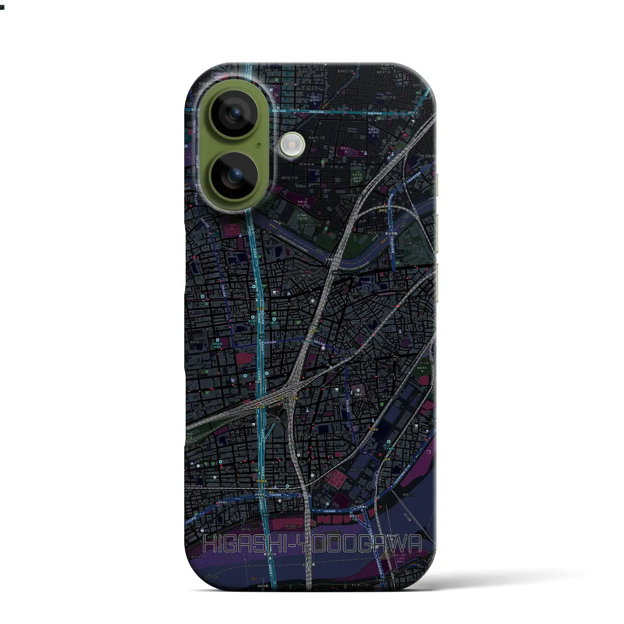 【東淀川(大阪府)】地図柄iPhoneケース(バックカバータイプ)