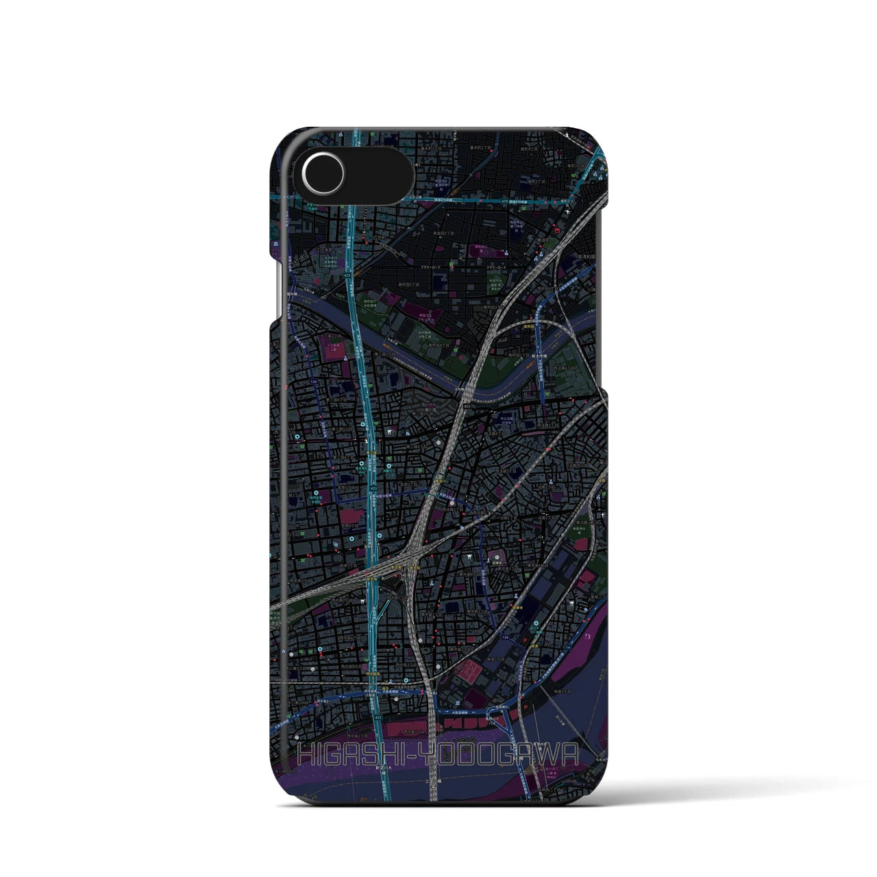 【東淀川(大阪府)】地図柄iPhoneケース(バックカバータイプ)