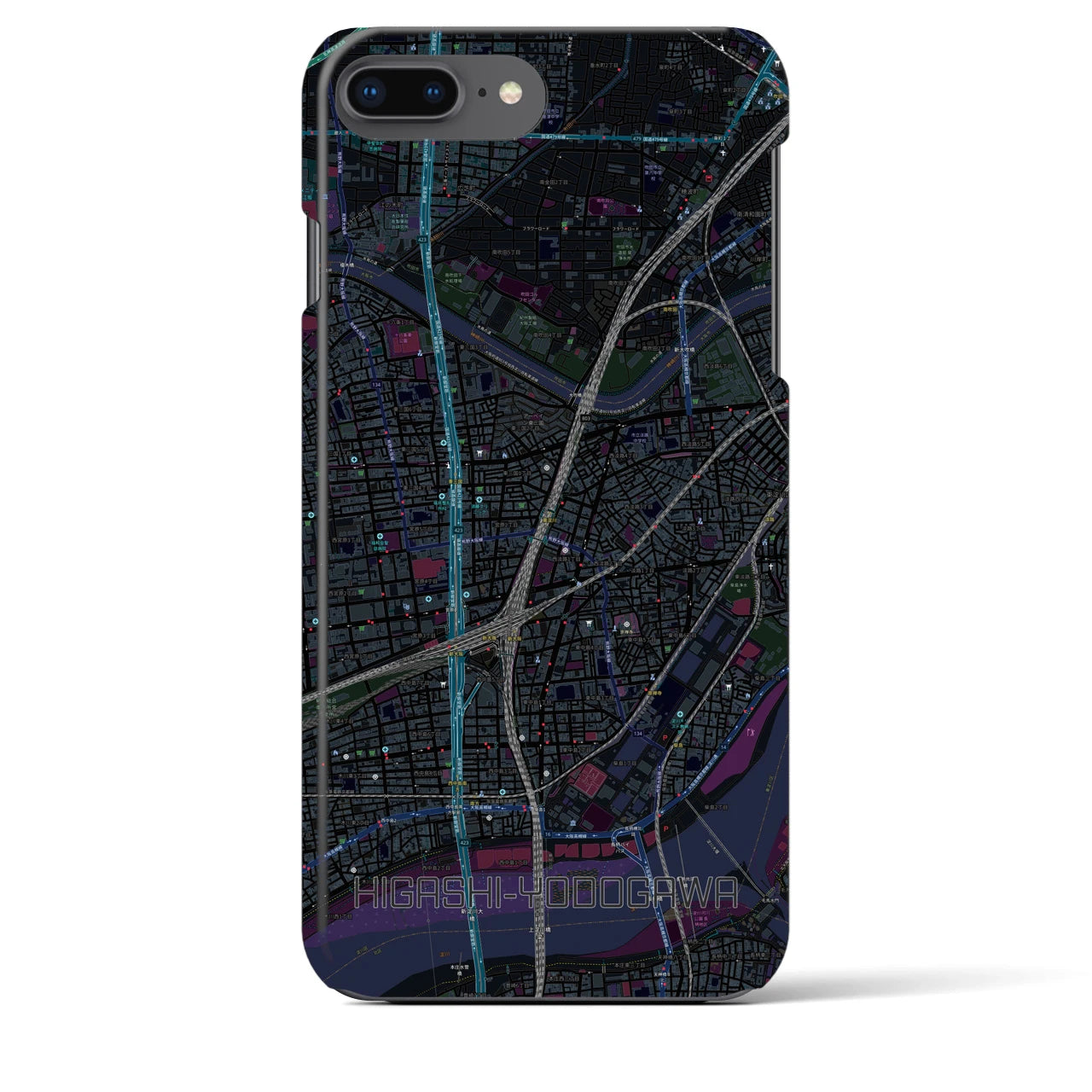 【東淀川(大阪府)】地図柄iPhoneケース(バックカバータイプ)