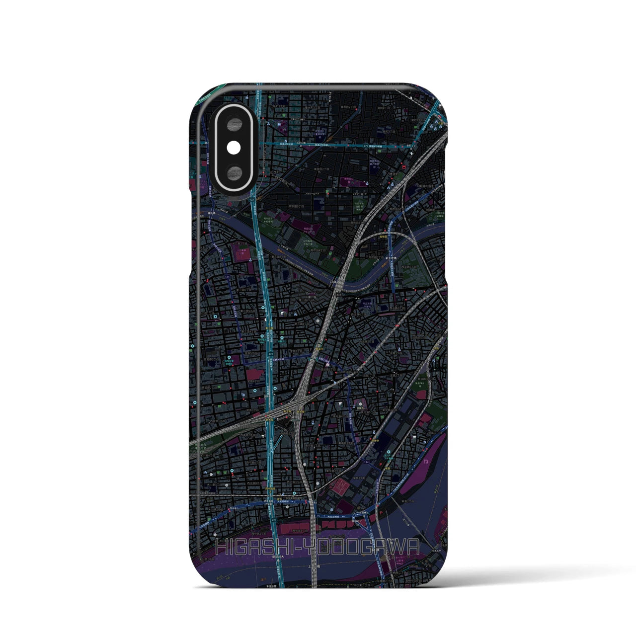 【東淀川(大阪府)】地図柄iPhoneケース(バックカバータイプ)