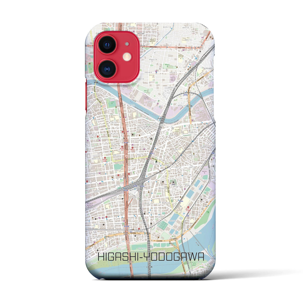 【東淀川(大阪府)】地図柄iPhoneケース(バックカバータイプ)