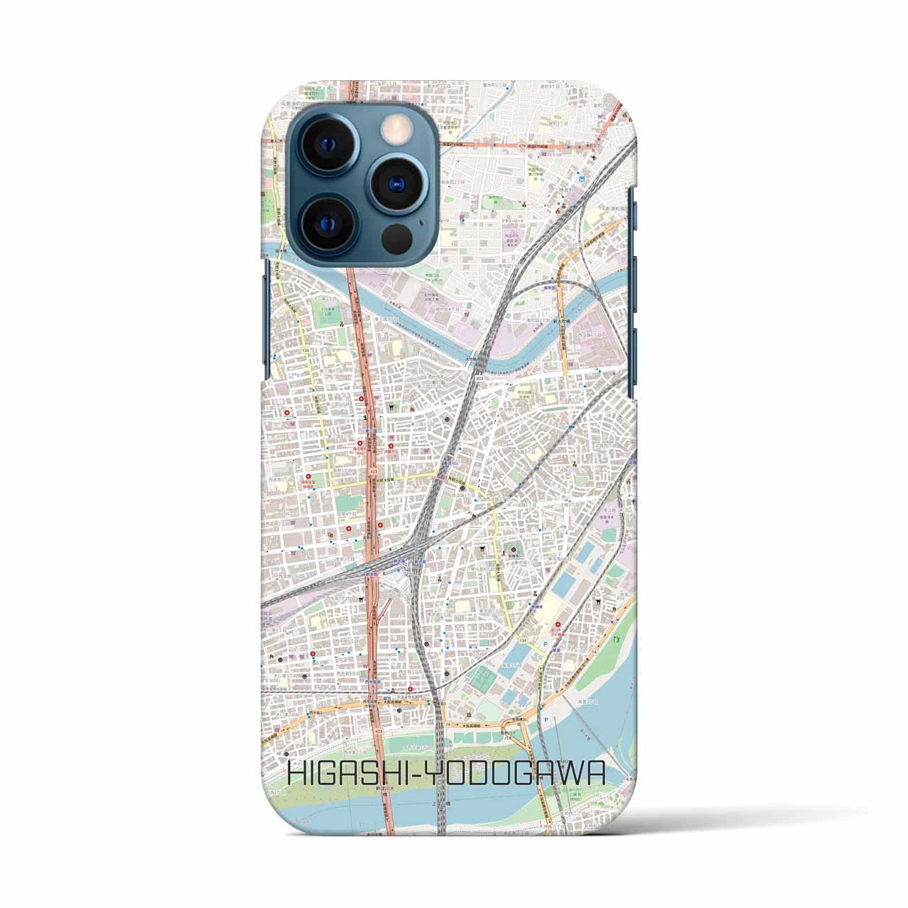 【東淀川(大阪府)】地図柄iPhoneケース(バックカバータイプ)