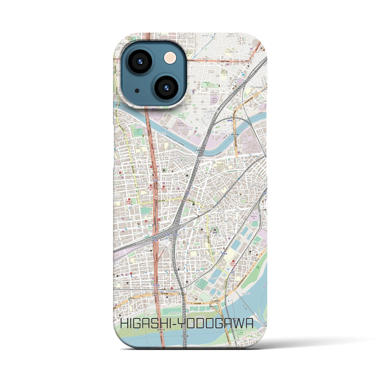 【東淀川(大阪府)】地図柄iPhoneケース(バックカバータイプ)