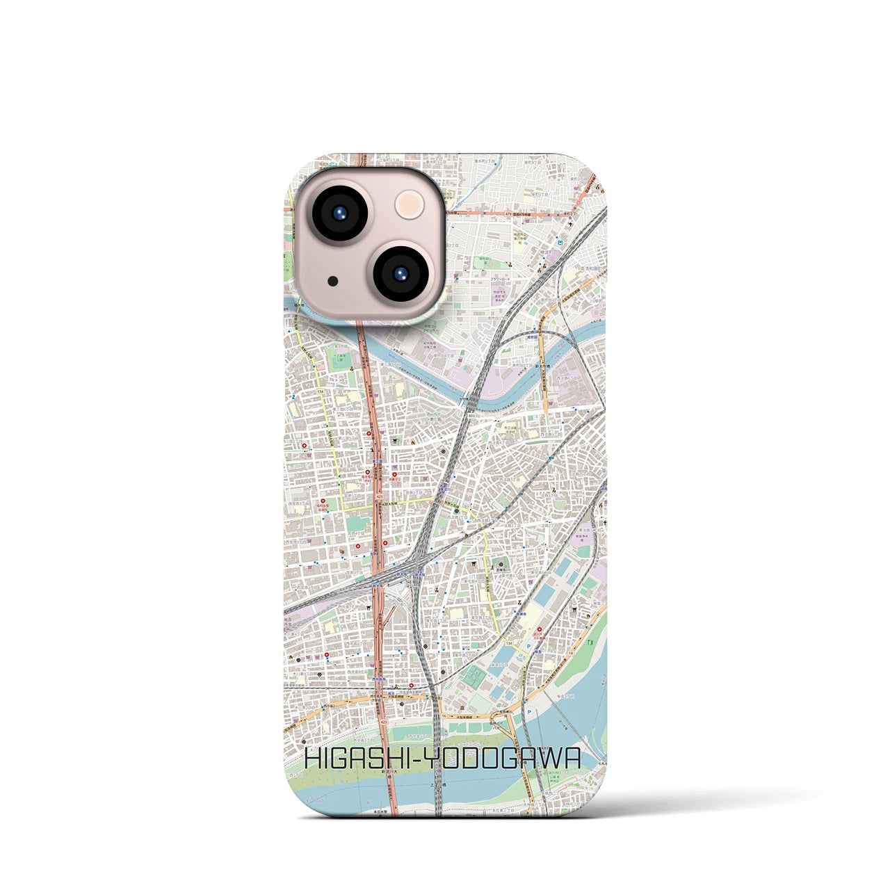 【東淀川(大阪府)】地図柄iPhoneケース(バックカバータイプ)