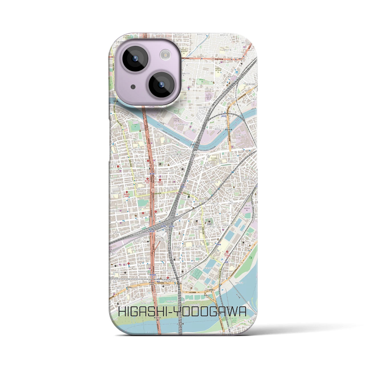 【東淀川(大阪府)】地図柄iPhoneケース(バックカバータイプ)