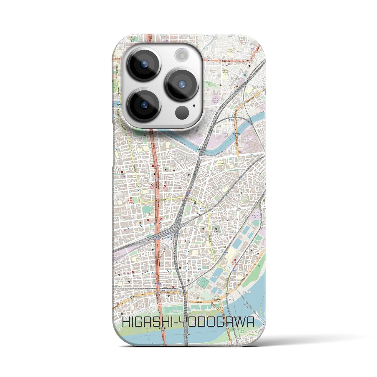 【東淀川(大阪府)】地図柄iPhoneケース(バックカバータイプ)