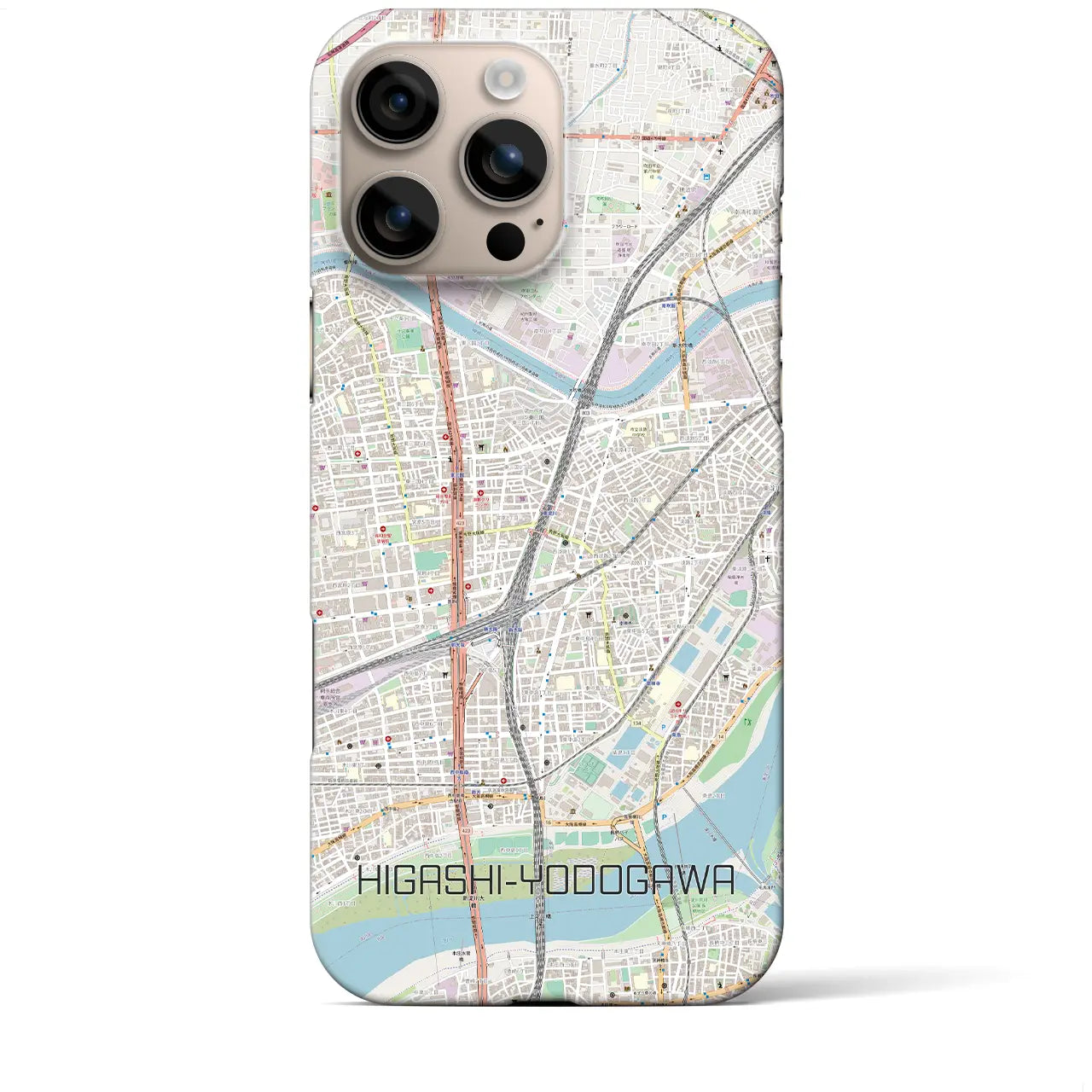 【東淀川(大阪府)】地図柄iPhoneケース(バックカバータイプ)