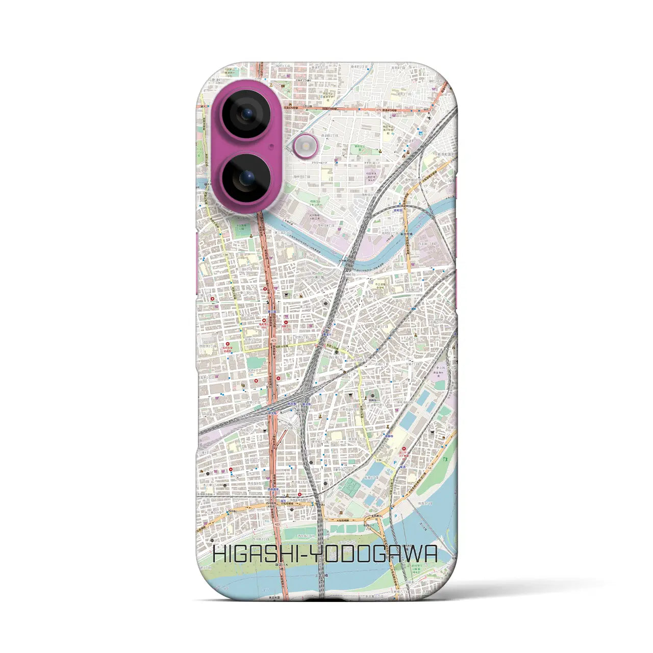 【東淀川(大阪府)】地図柄iPhoneケース(バックカバータイプ)