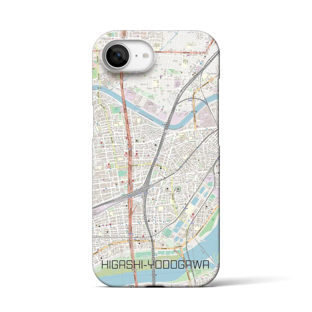 【東淀川(大阪府)】地図柄iPhoneケース(バックカバータイプ)