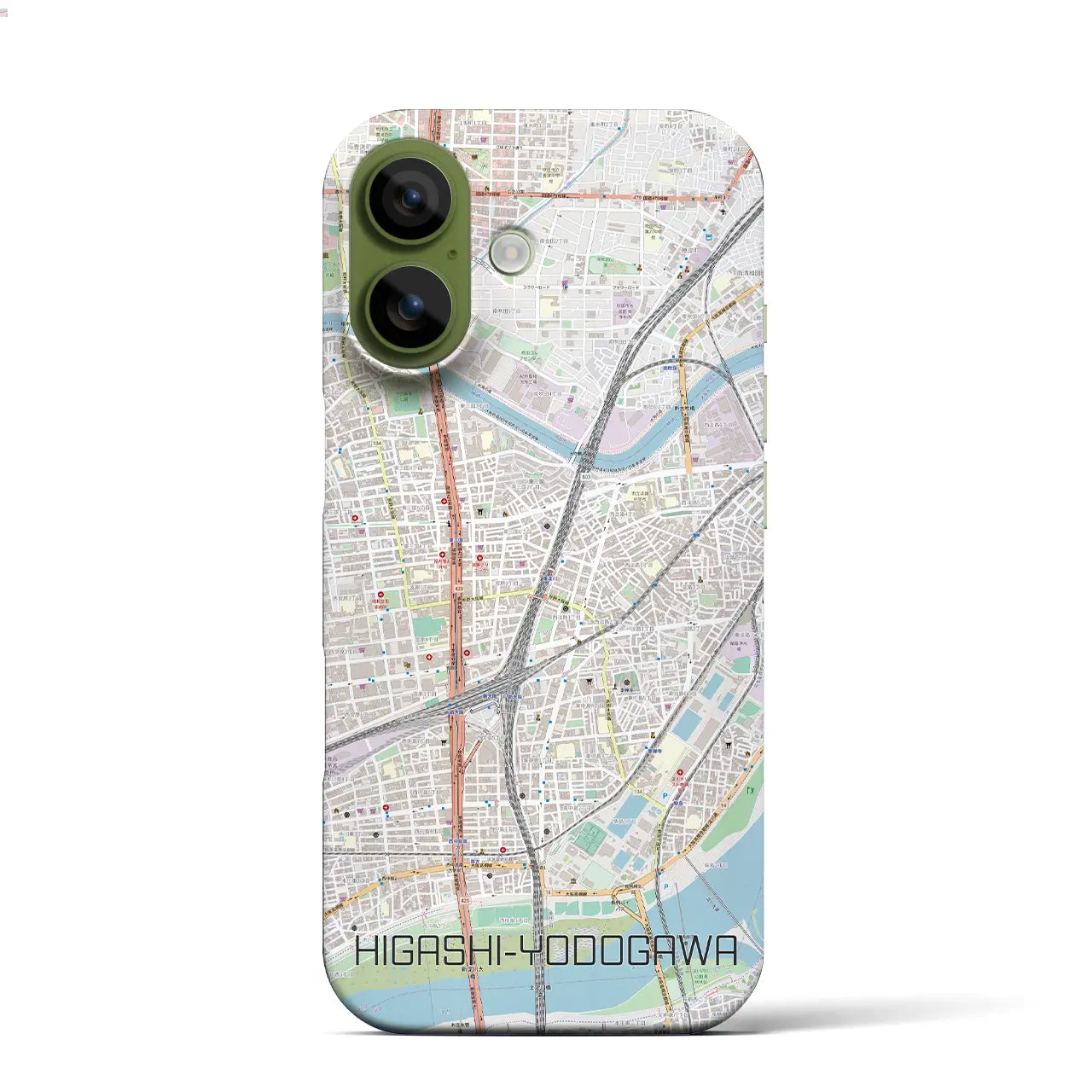 【東淀川(大阪府)】地図柄iPhoneケース(バックカバータイプ)