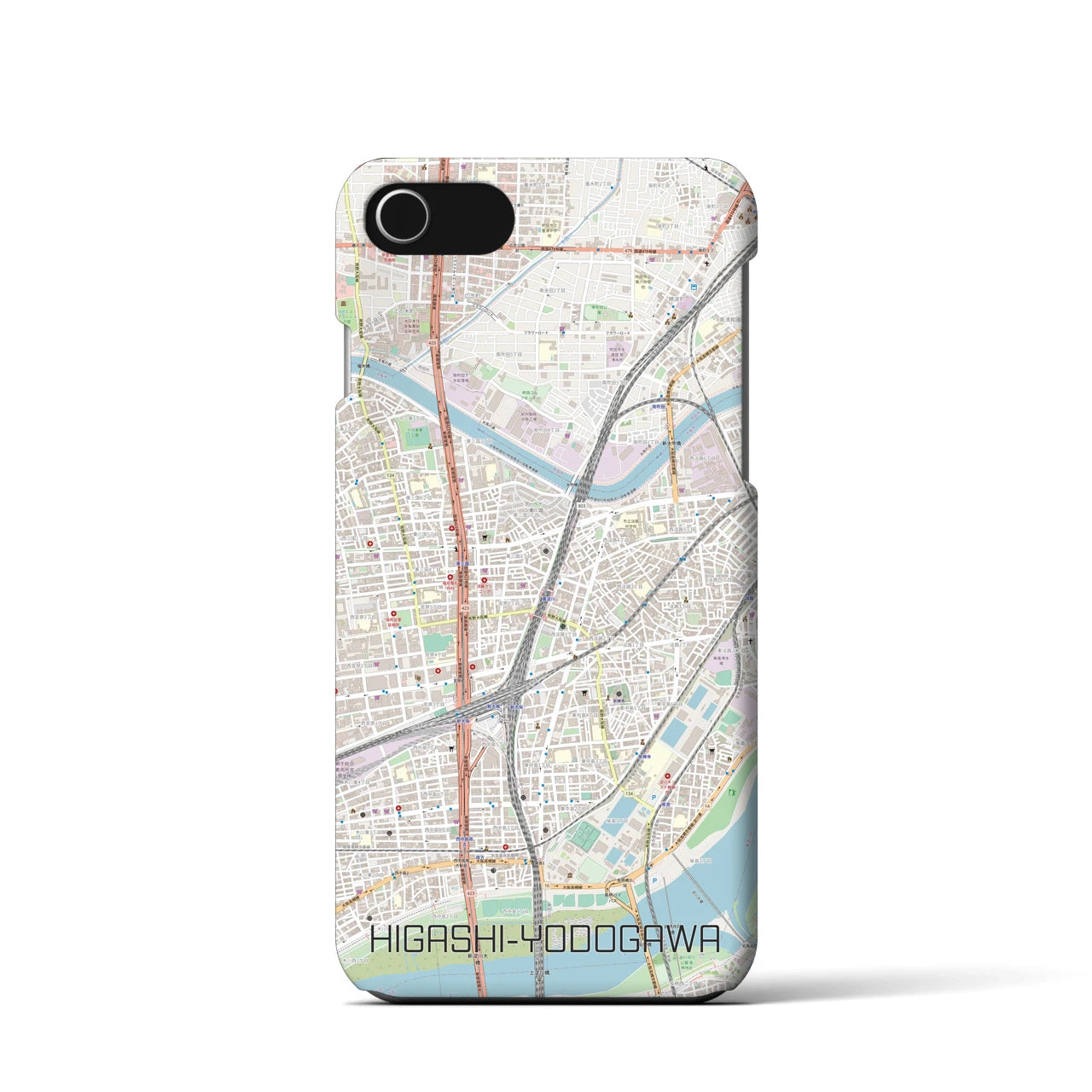 【東淀川(大阪府)】地図柄iPhoneケース(バックカバータイプ)