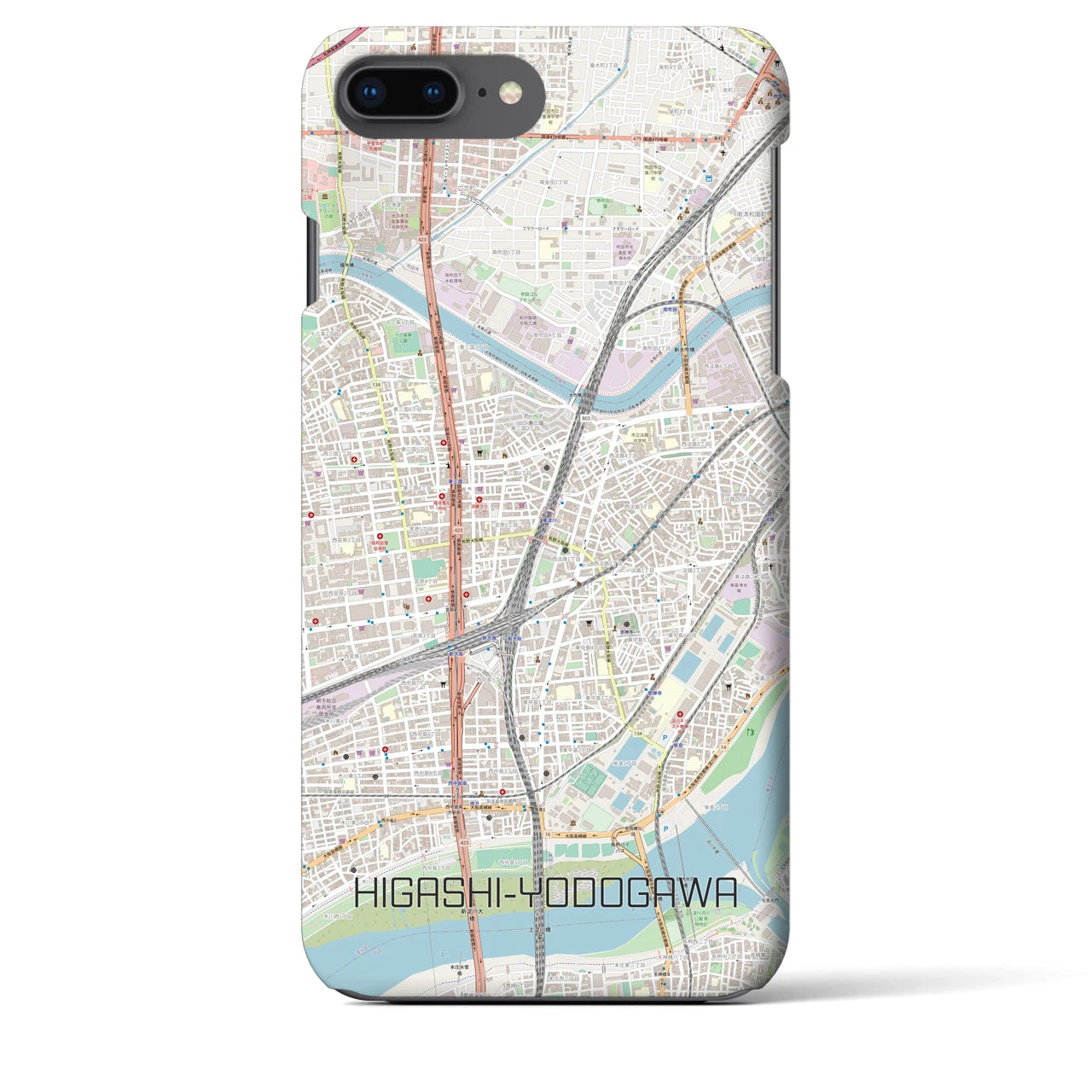 【東淀川(大阪府)】地図柄iPhoneケース(バックカバータイプ)