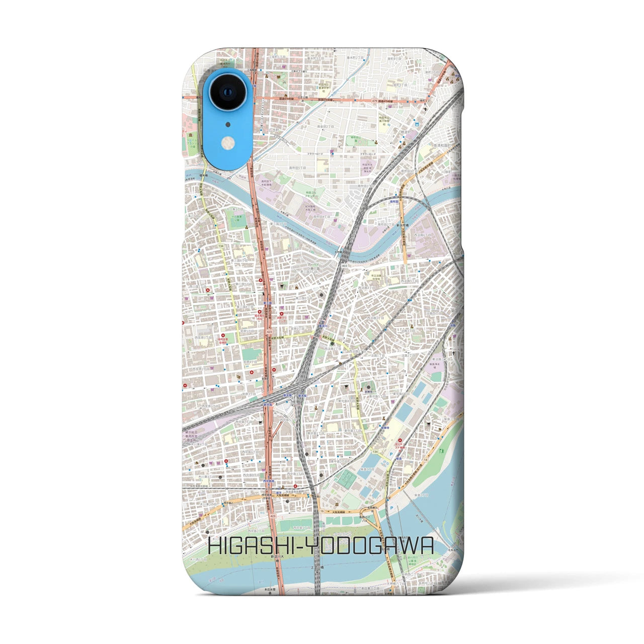 【東淀川(大阪府)】地図柄iPhoneケース(バックカバータイプ)