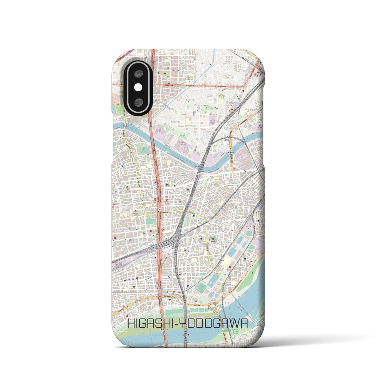 【東淀川(大阪府)】地図柄iPhoneケース(バックカバータイプ)