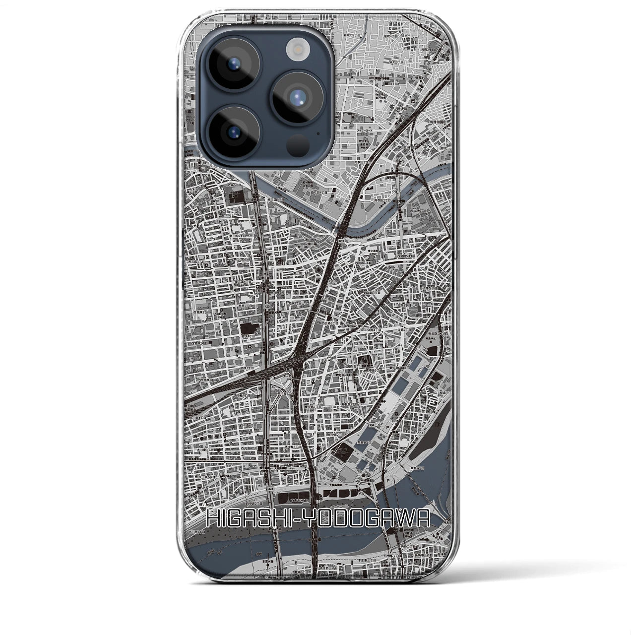 【東淀川(大阪府)】地図柄iPhoneケース(クリアタイプ)