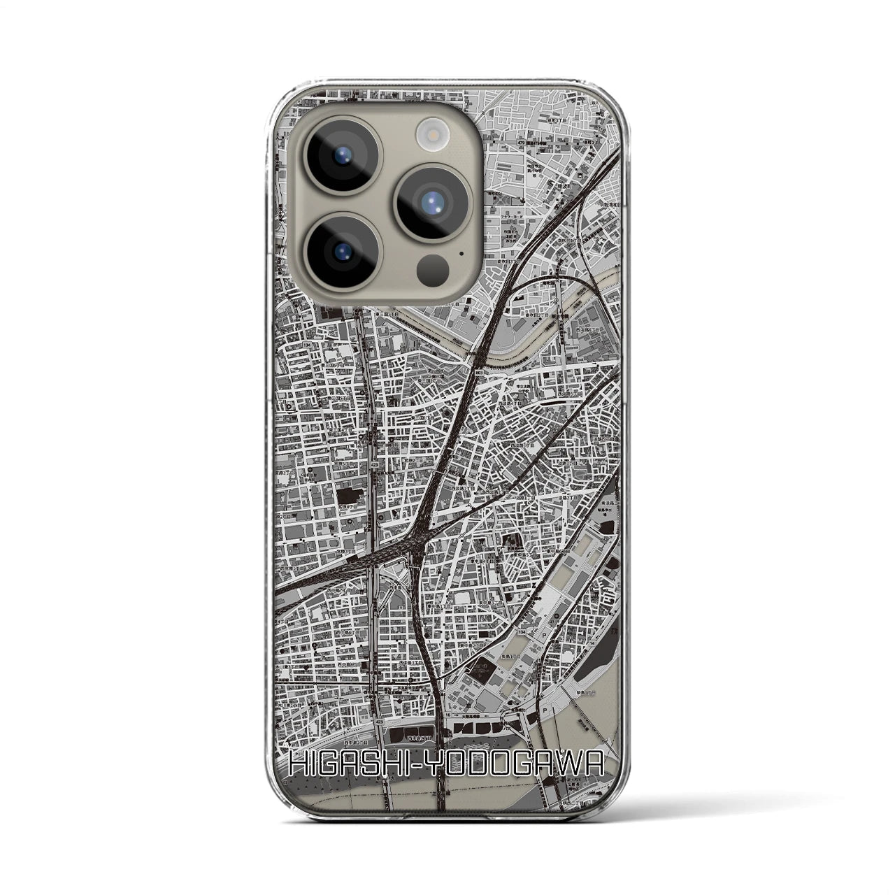 【東淀川(大阪府)】地図柄iPhoneケース(クリアタイプ)