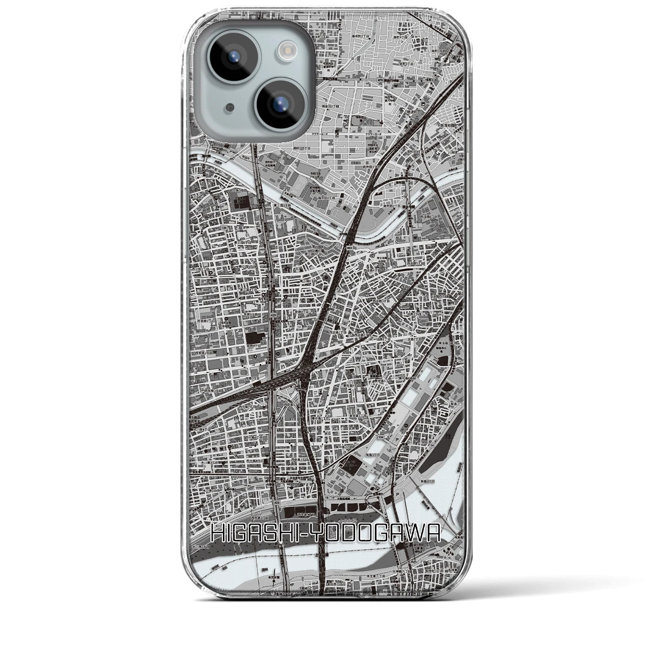 【東淀川(大阪府)】地図柄iPhoneケース(クリアタイプ)