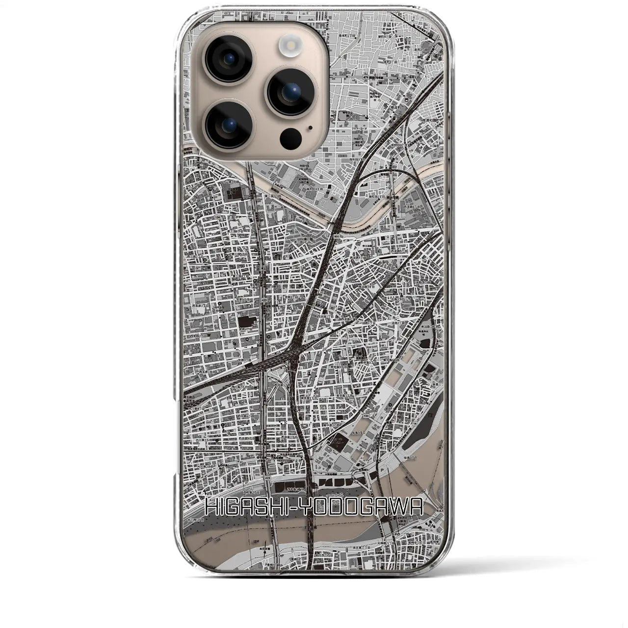 【東淀川(大阪府)】地図柄iPhoneケース(クリアタイプ)