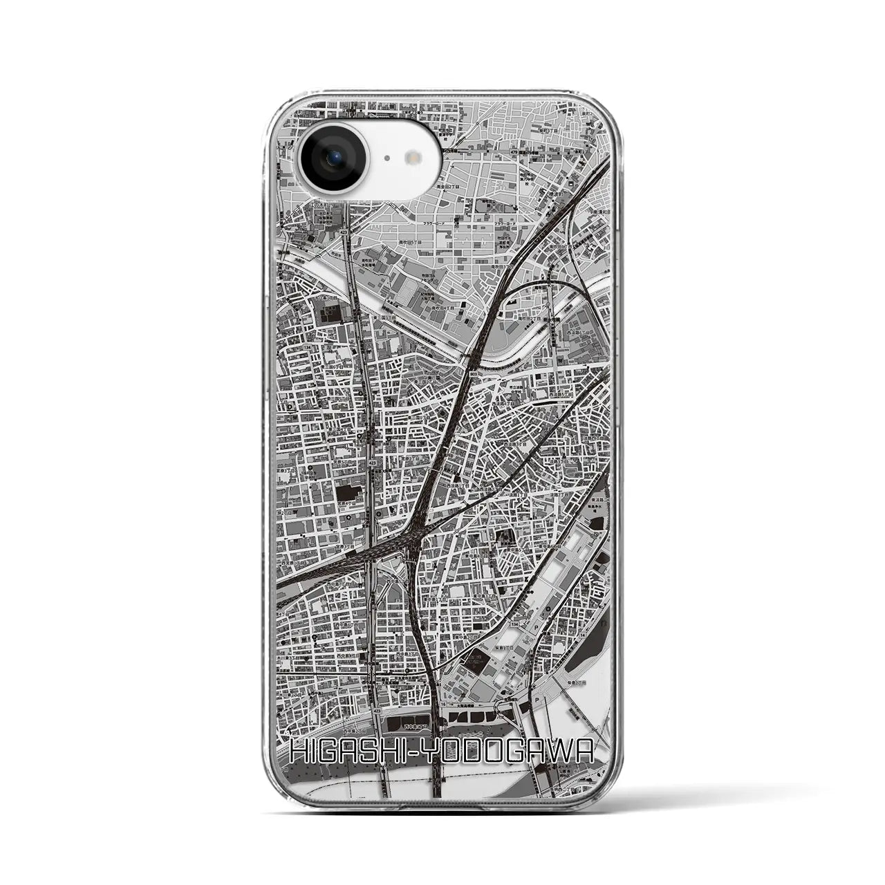 【東淀川(大阪府)】地図柄iPhoneケース(クリアタイプ)