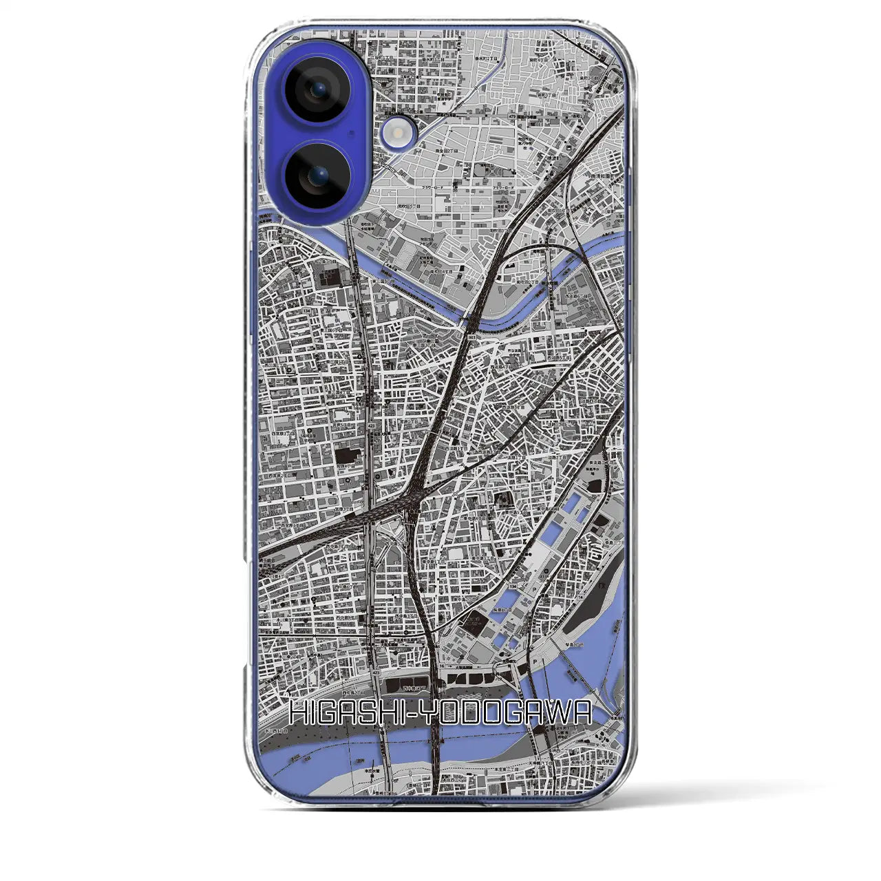 【東淀川(大阪府)】地図柄iPhoneケース(クリアタイプ)