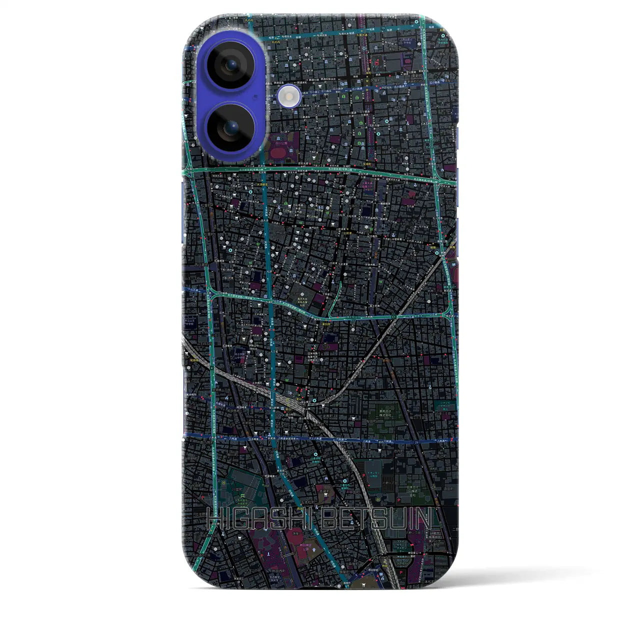 【東別院(愛知県)】地図柄iPhoneケース(バックカバータイプ)