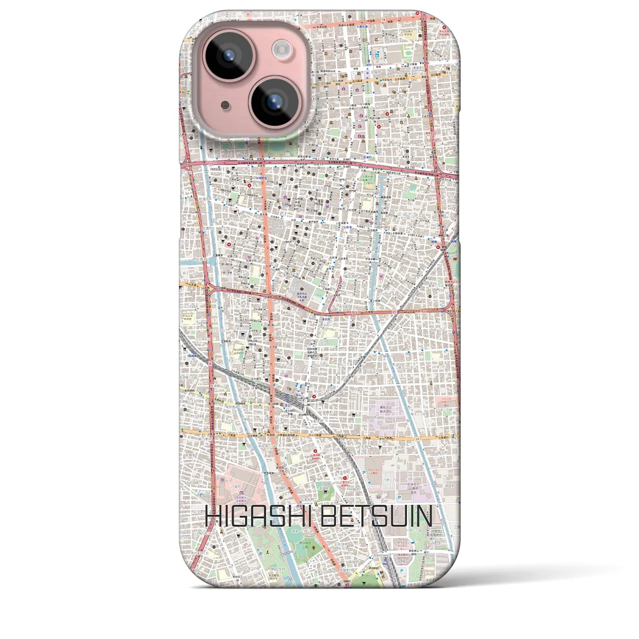 【東別院(愛知県)】地図柄iPhoneケース(バックカバータイプ)