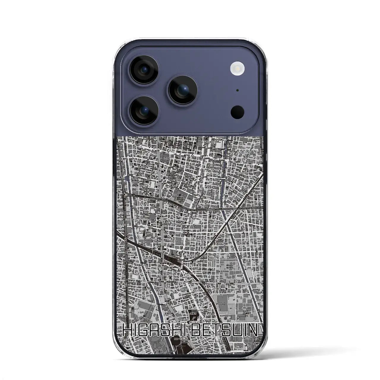 【東別院(愛知県)】地図柄iPhoneケース(クリアタイプ)モノトーン・iPhone 17 Pro Max 用