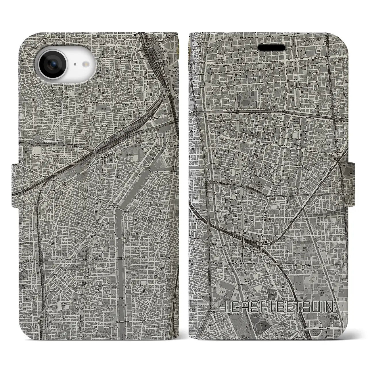 【東別院(愛知県)】地図柄iPhoneケース(手帳タイプ)