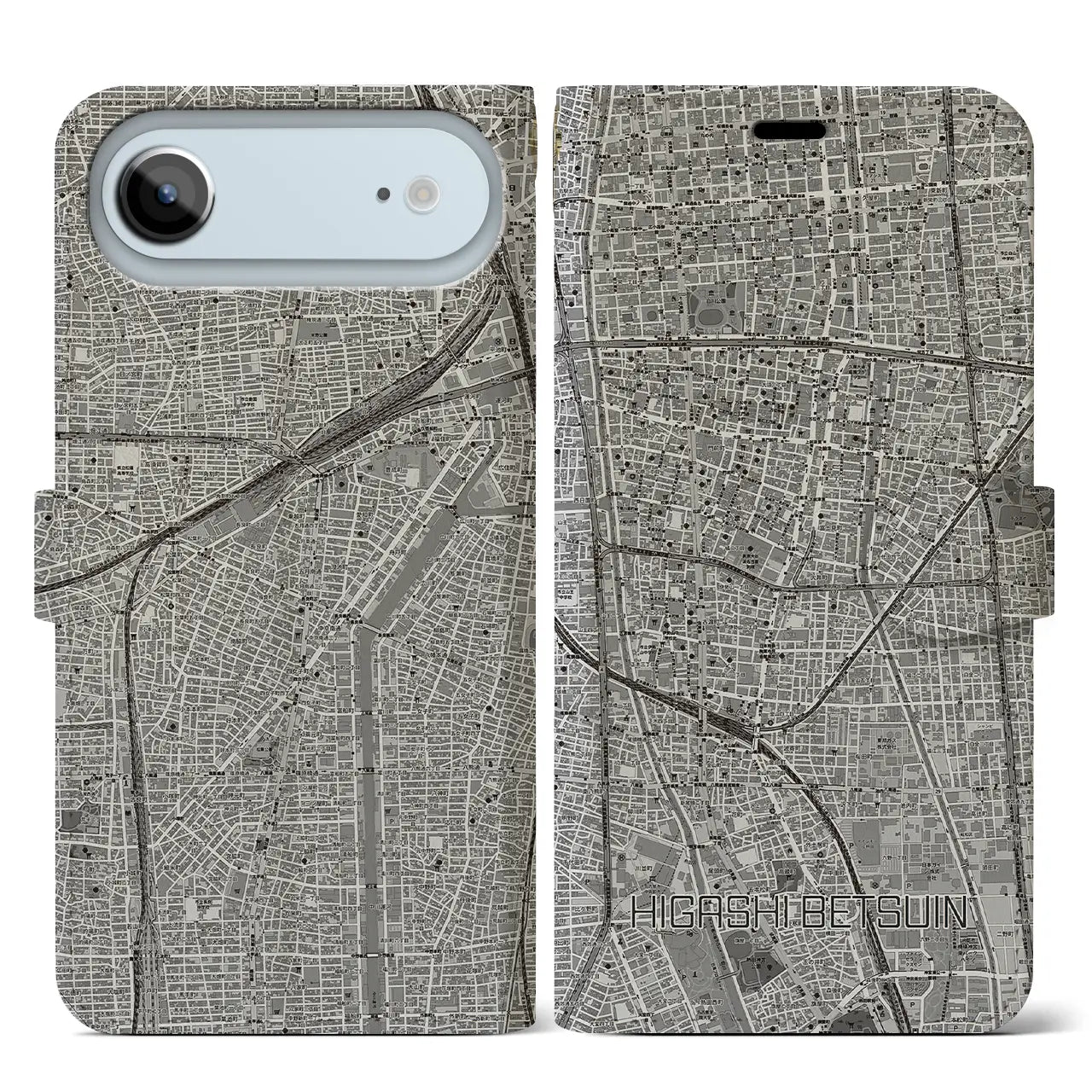 【東別院(愛知県)】地図柄iPhoneケース(手帳タイプ)