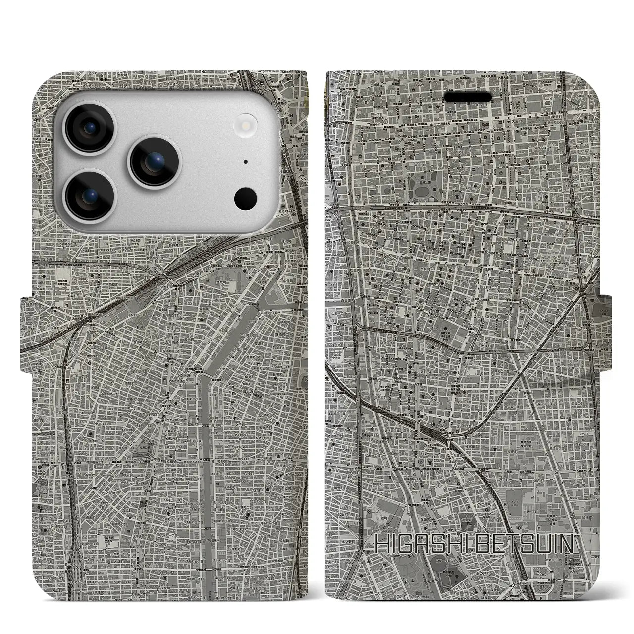 【東別院(愛知県)】地図柄iPhoneケース(手帳タイプ)