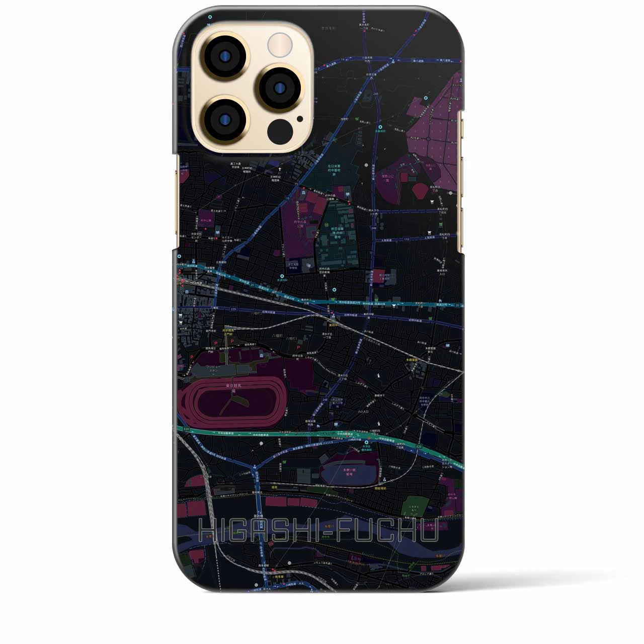 【東府中(東京都)】地図柄iPhoneケース(バックカバータイプ)