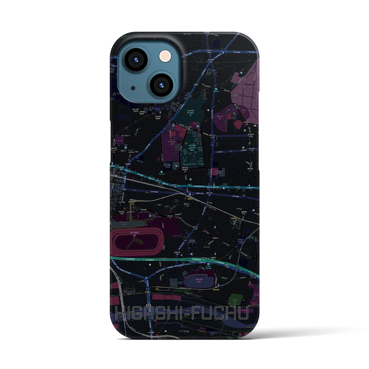 【東府中(東京都)】地図柄iPhoneケース(バックカバータイプ)