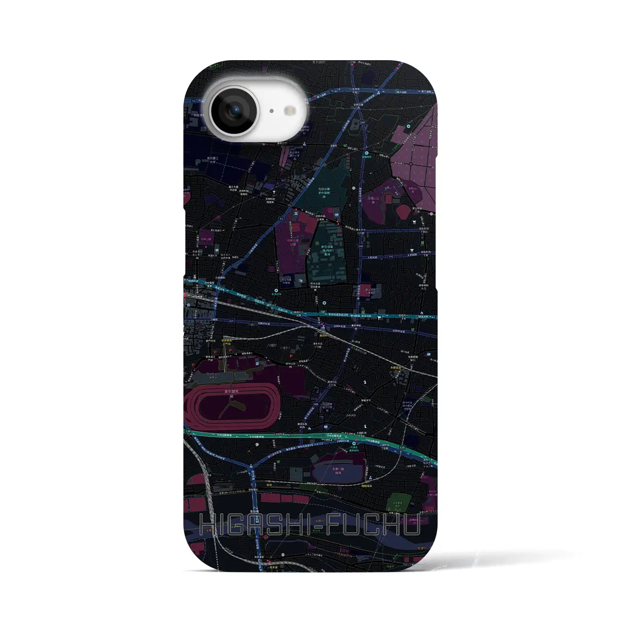 【東府中(東京都)】地図柄iPhoneケース(バックカバータイプ)