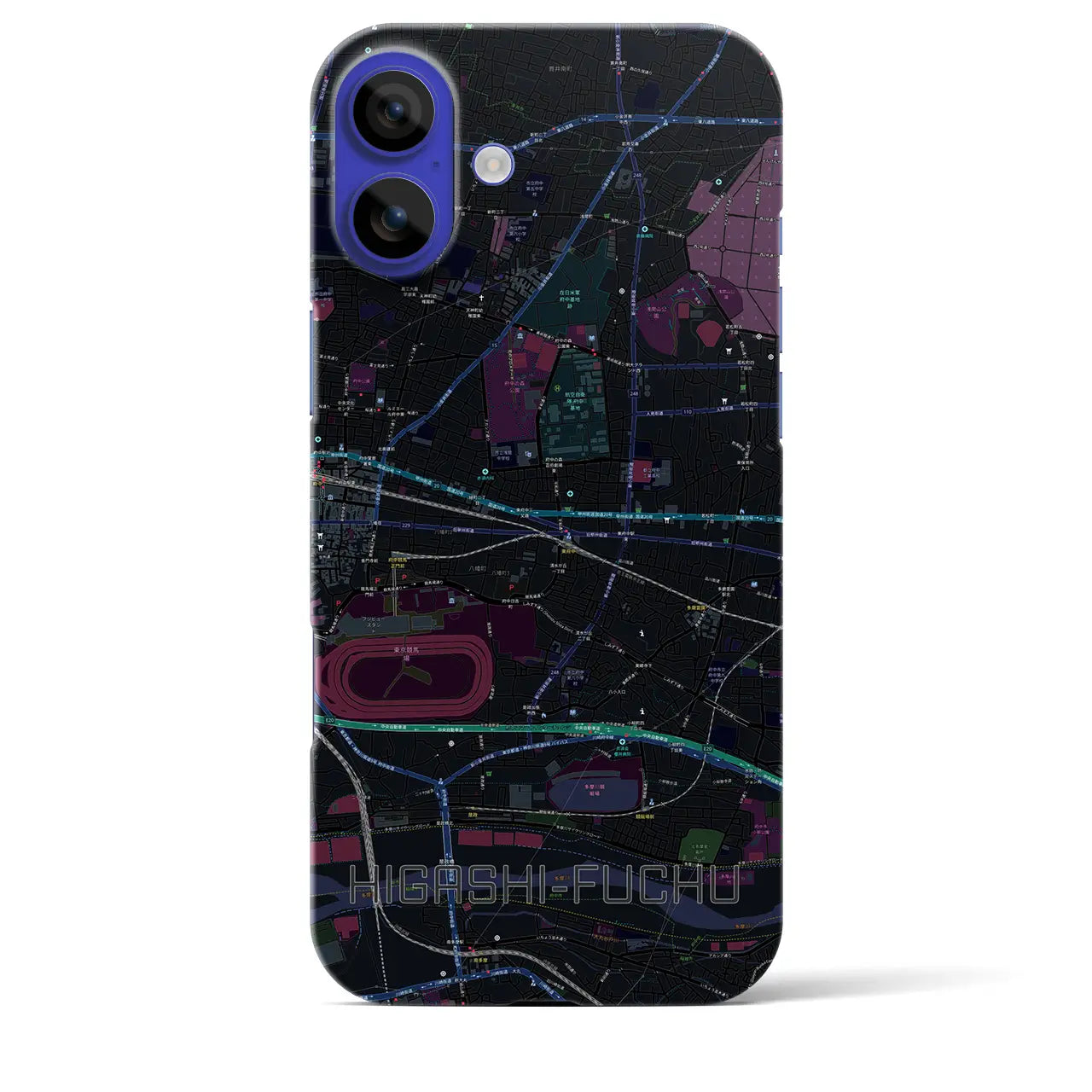 【東府中(東京都)】地図柄iPhoneケース(バックカバータイプ)