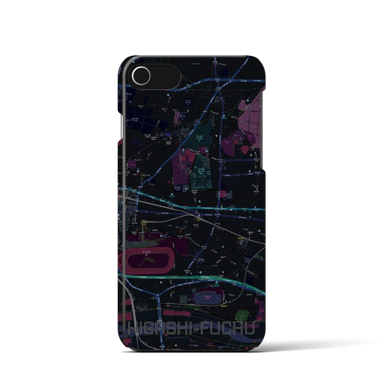【東府中(東京都)】地図柄iPhoneケース(バックカバータイプ)