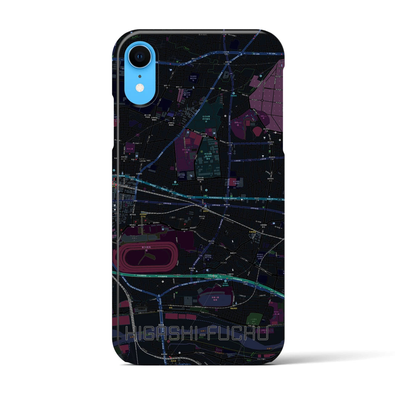 【東府中(東京都)】地図柄iPhoneケース(バックカバータイプ)