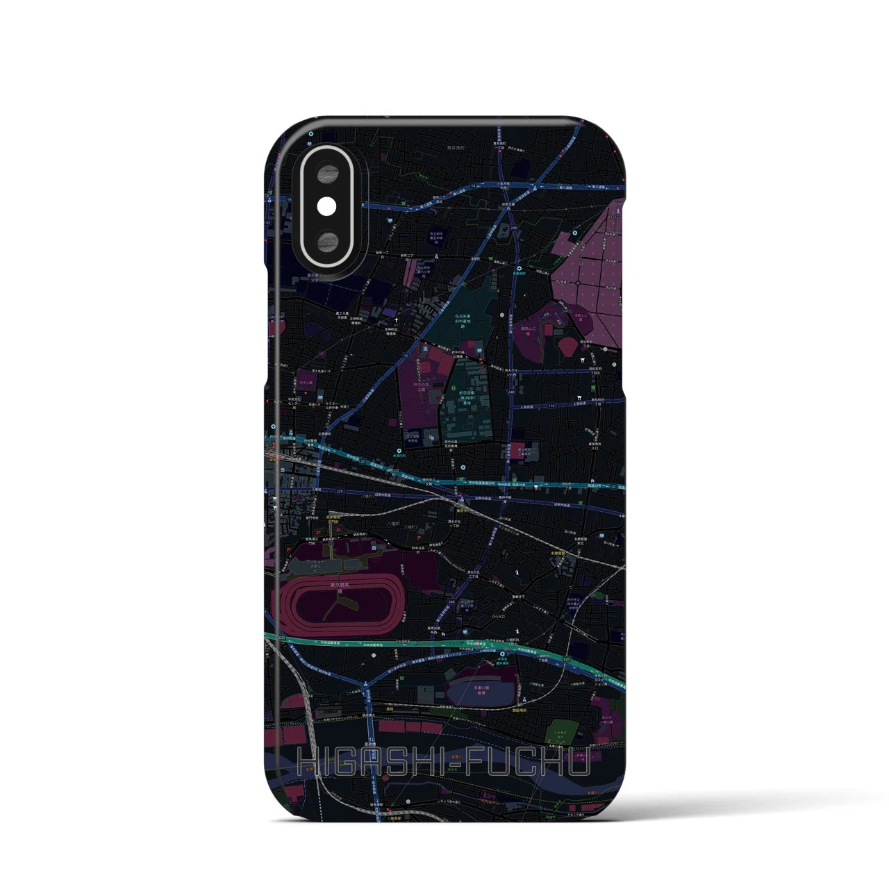 【東府中(東京都)】地図柄iPhoneケース(バックカバータイプ)