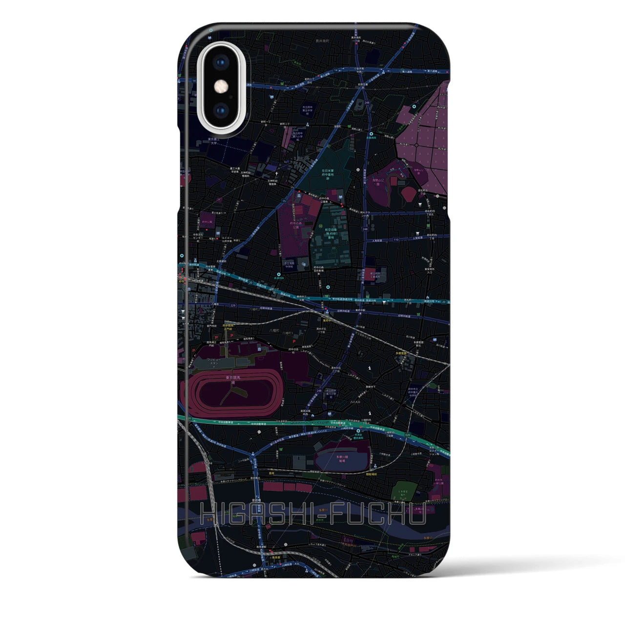 【東府中(東京都)】地図柄iPhoneケース(バックカバータイプ)