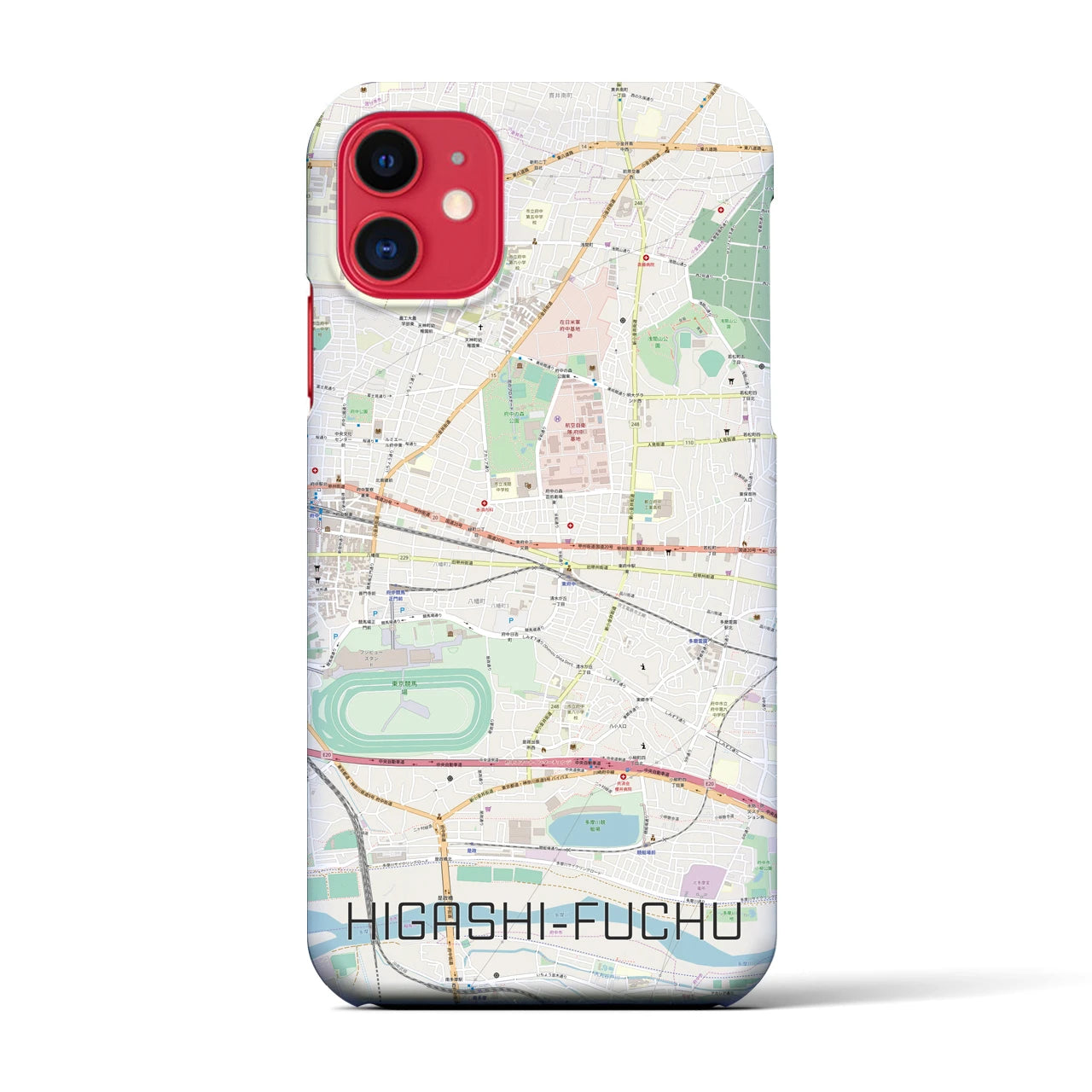 【東府中(東京都)】地図柄iPhoneケース(バックカバータイプ)