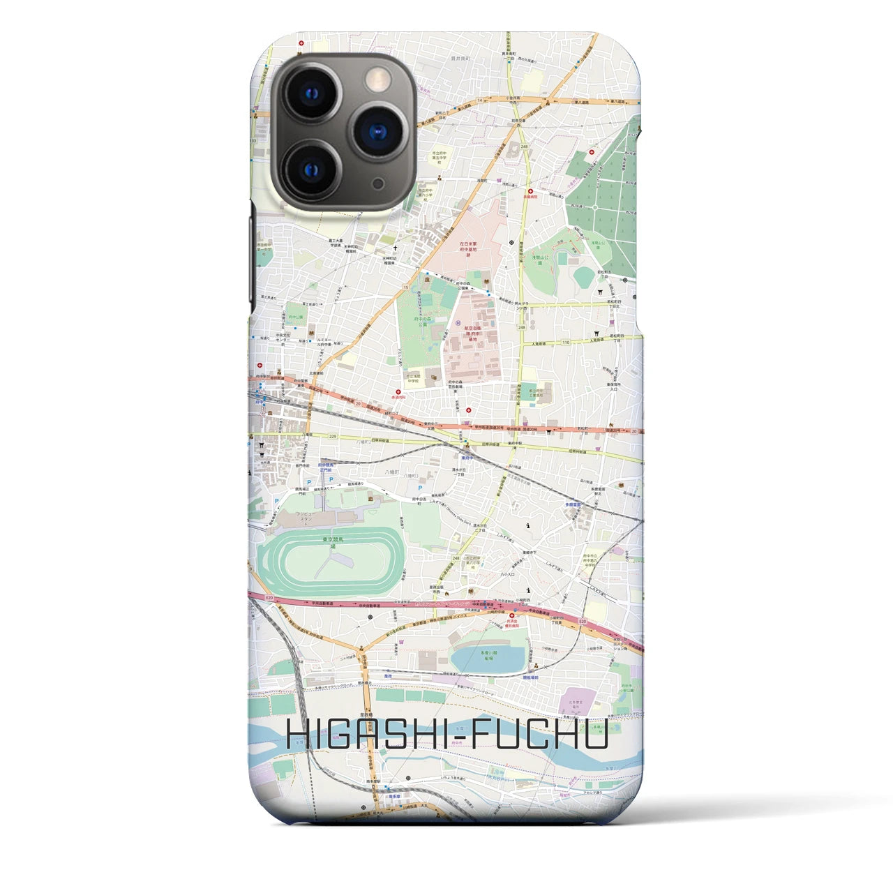 【東府中(東京都)】地図柄iPhoneケース(バックカバータイプ)