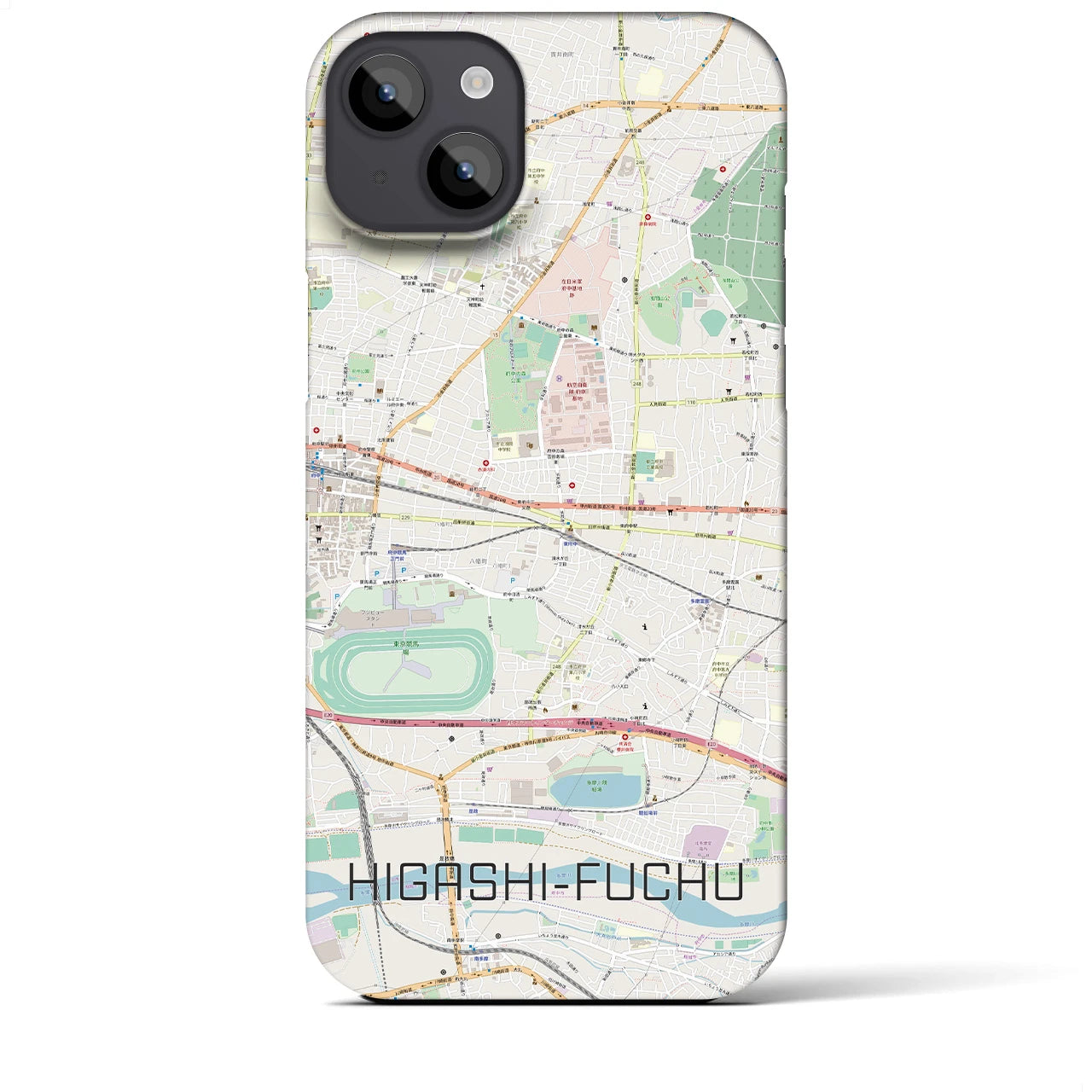 【東府中(東京都)】地図柄iPhoneケース(バックカバータイプ)